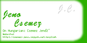 jeno csemez business card